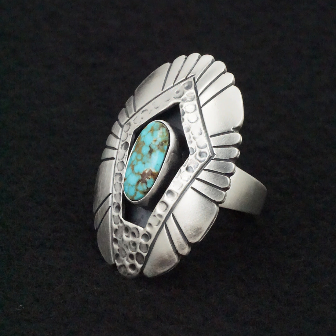 Marita Benally Turquoise & Sterling Silver Ring Size 9