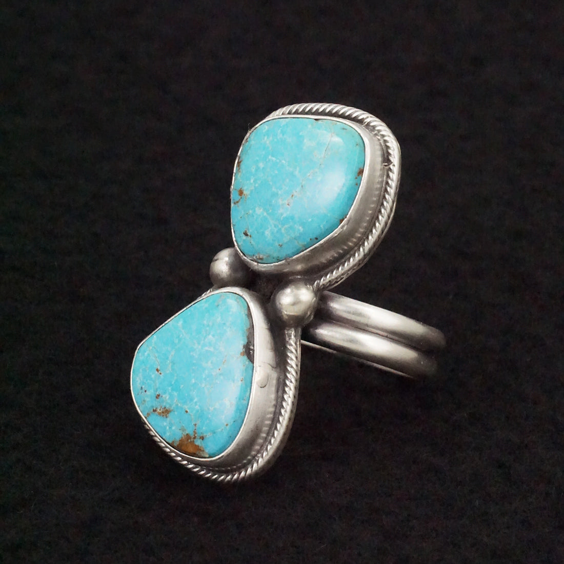 Kathleen Livingston Turquoise & Sterling Silver Ring Size Adjustable