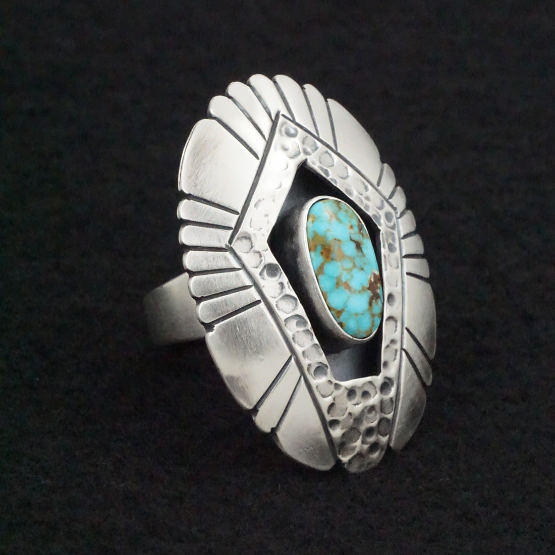 Marita Benally Turquoise & Sterling Silver Ring Size 9