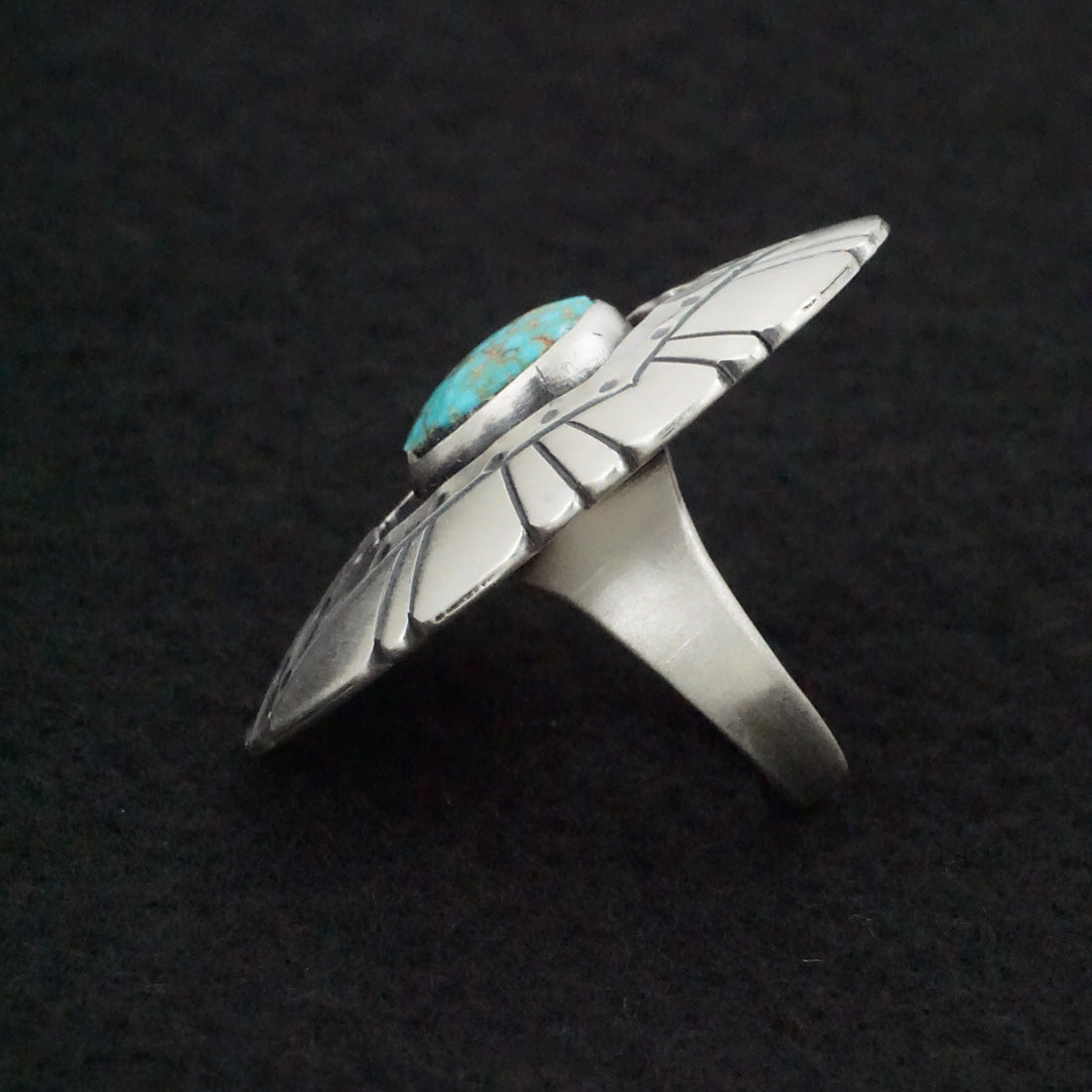 Marita Benally Turquoise & Sterling Silver Ring Size 7.5