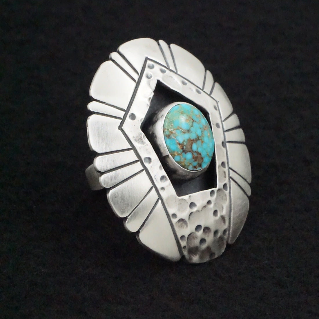 Marita Benally Turquoise & Sterling Silver Ring Size 7.5