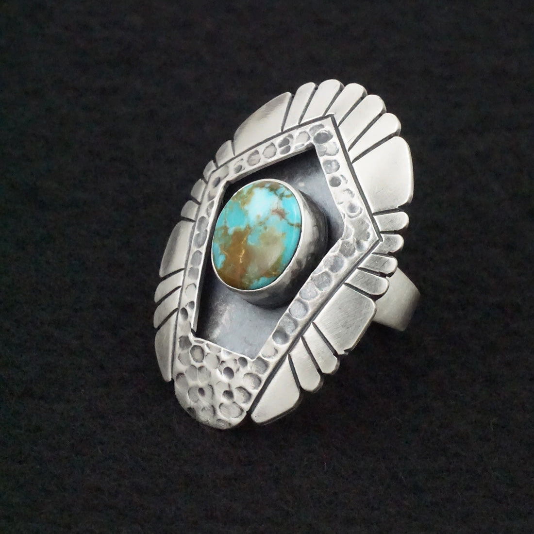 Marita Benally Turquoise & Sterling Silver Ring Size 8