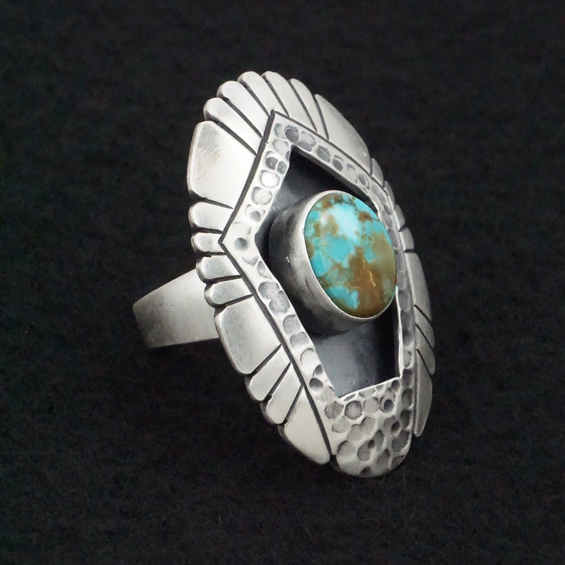 Marita Benally Turquoise & Sterling Silver Ring Size 8