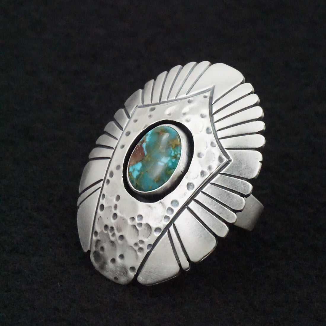 Marita Benally Turquoise & Sterling Silver Ring Size 8.5