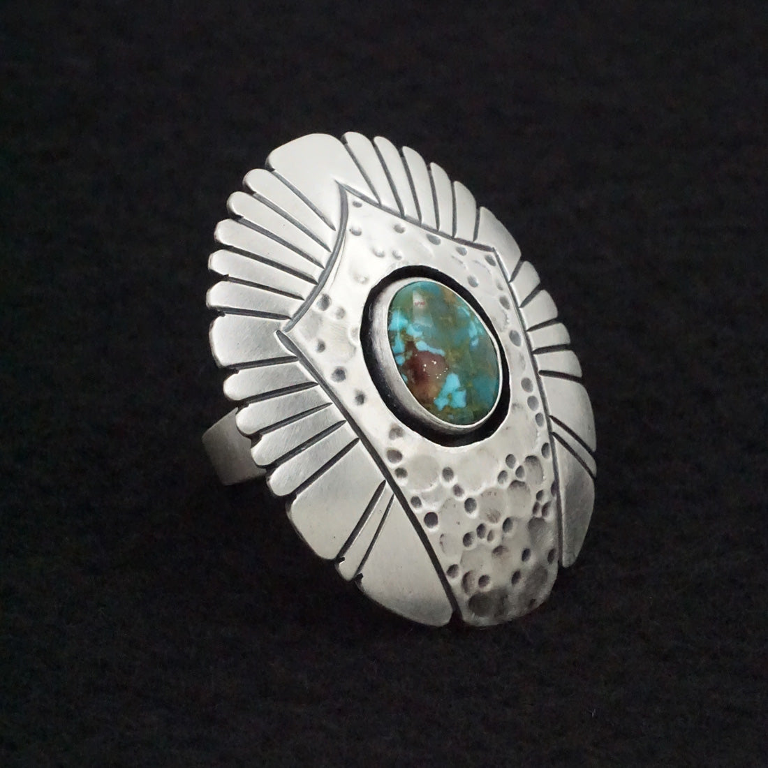 Marita Benally Turquoise & Sterling Silver Ring Size 8.5