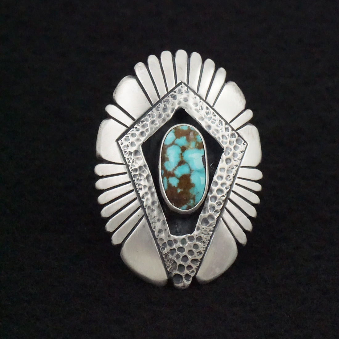 Marita Benally Turquoise & Sterling Silver Ring Size 8