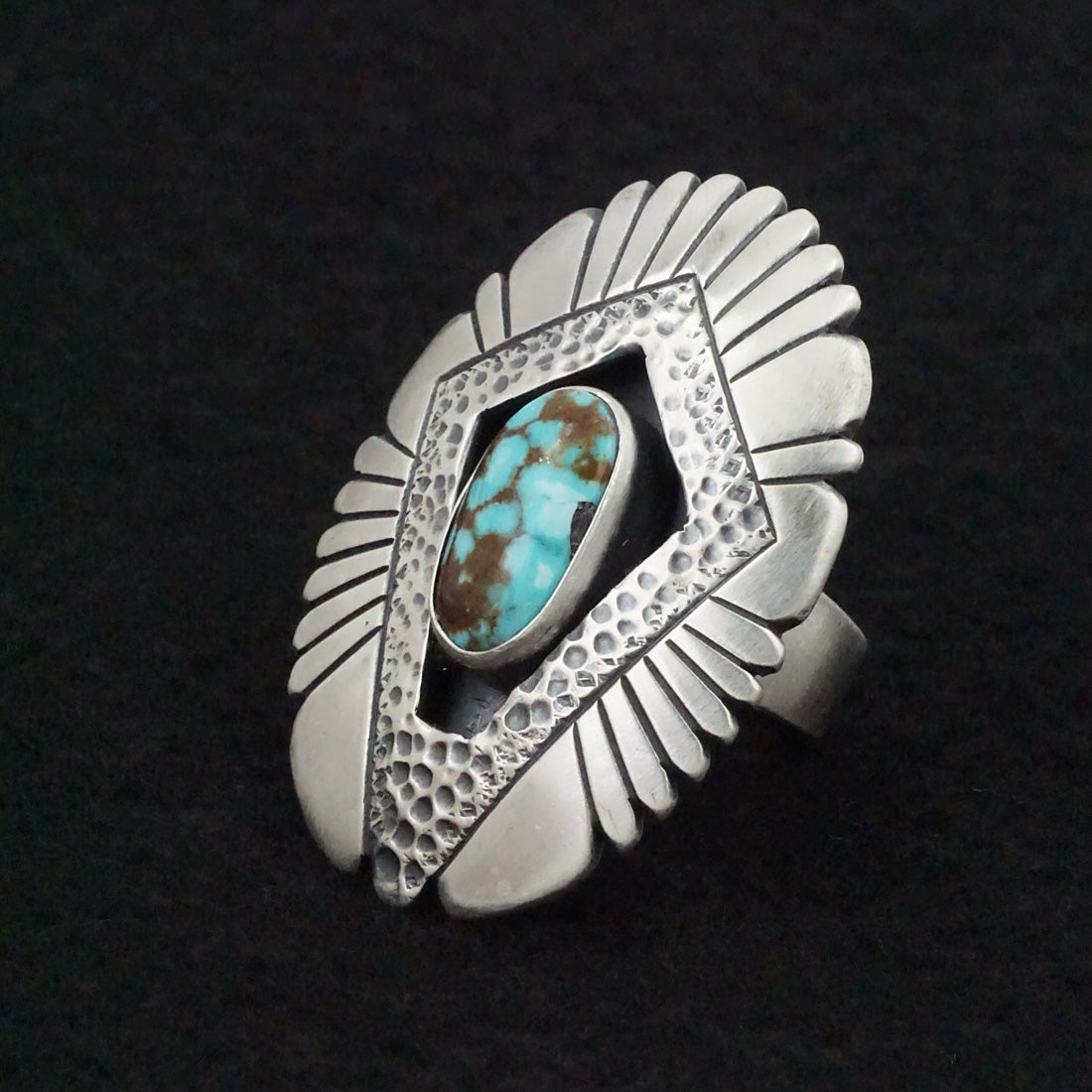 Marita Benally Turquoise & Sterling Silver Ring Size 8