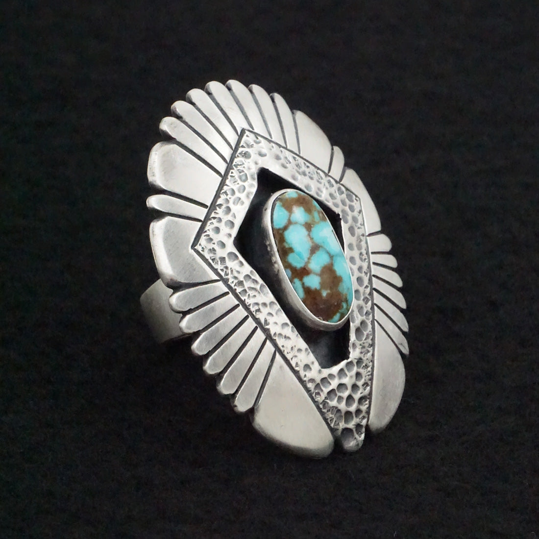 Marita Benally Turquoise & Sterling Silver Ring Size 8