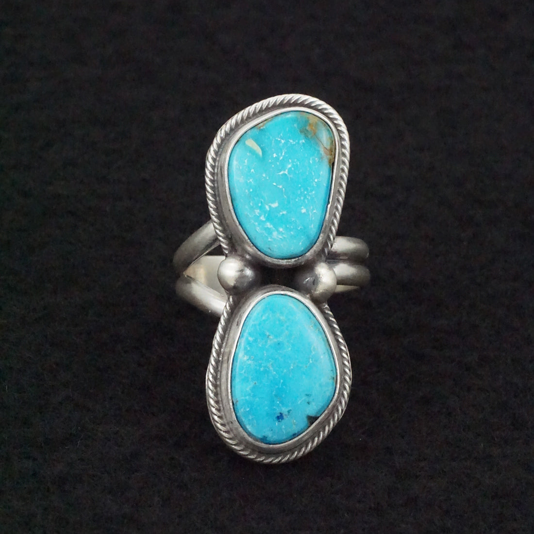 Kathleen Livingston Turquoise & Sterling Silver Ring Size Adjustable