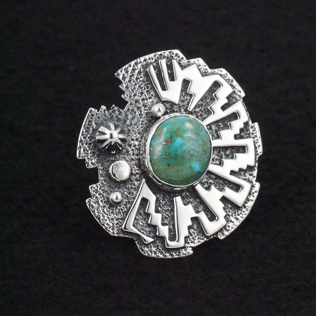 Marita Benally Turquoise & Sterling Silver Ring Size 6.75