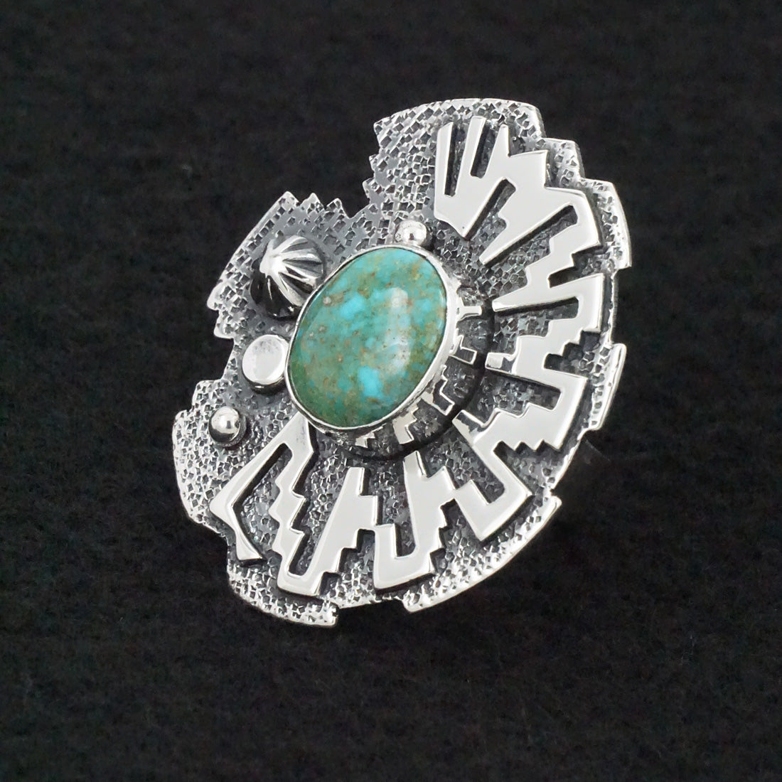 Marita Benally Turquoise & Sterling Silver Ring Size 6.75