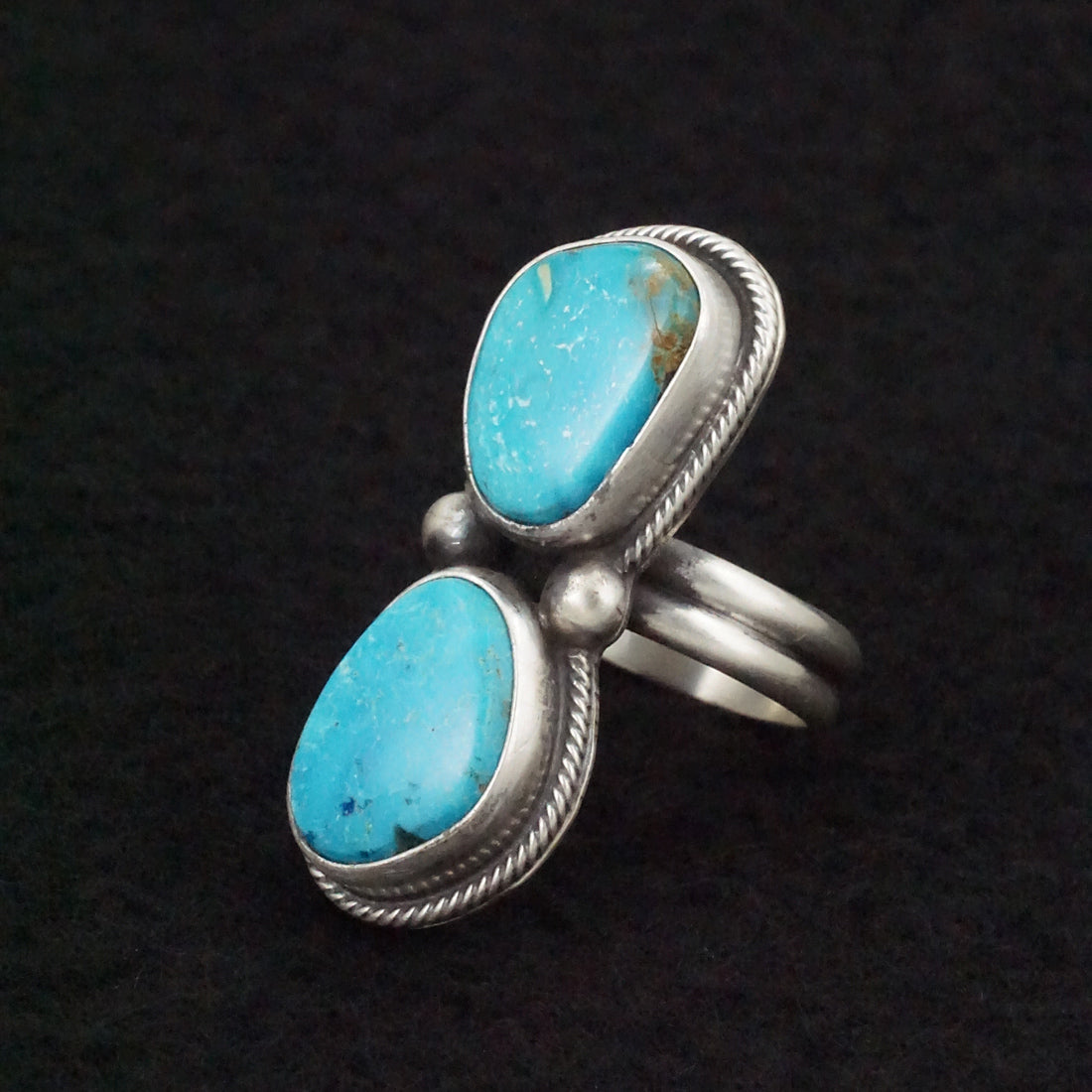 Kathleen Livingston Turquoise & Sterling Silver Ring Size Adjustable