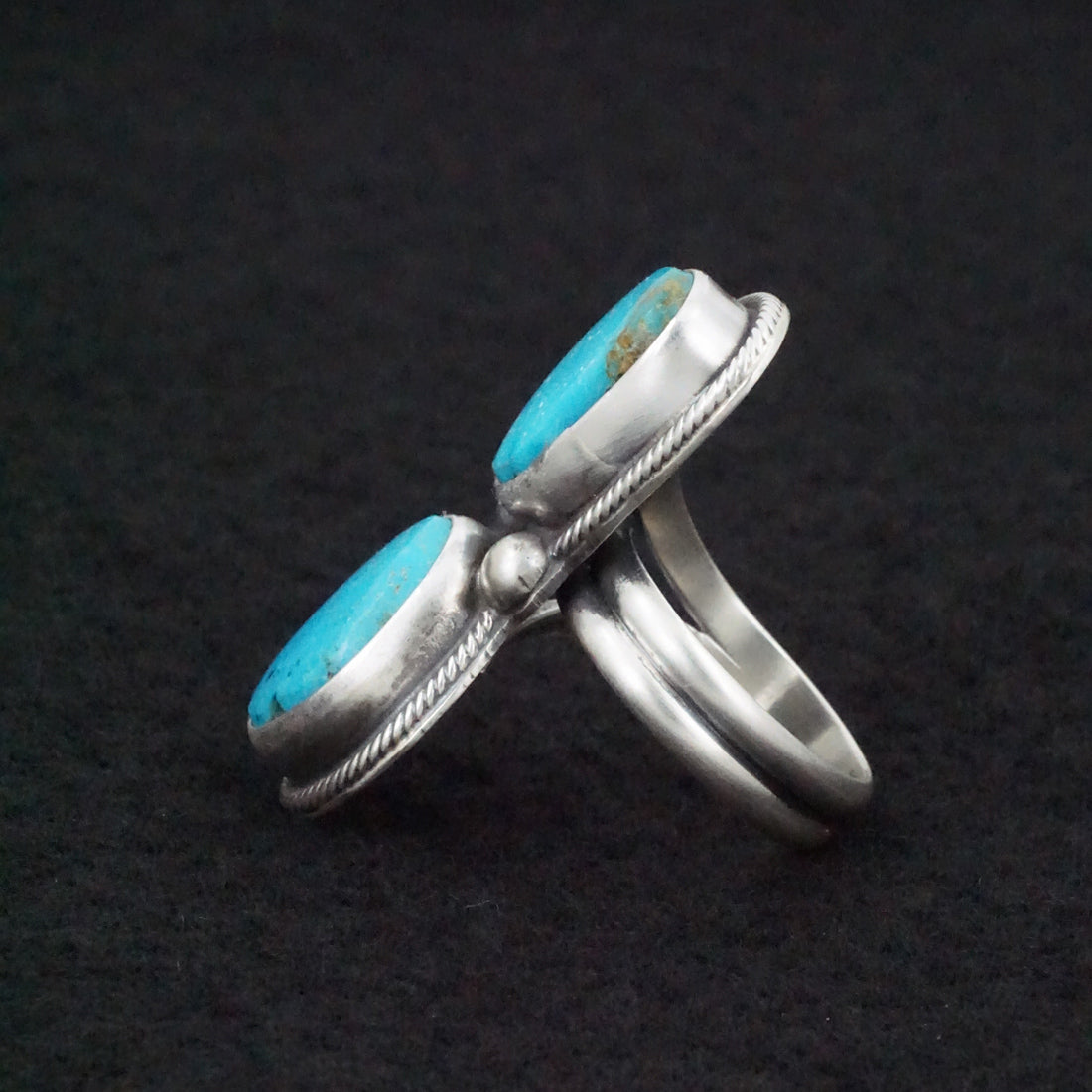 Kathleen Livingston Turquoise & Sterling Silver Ring Size Adjustable