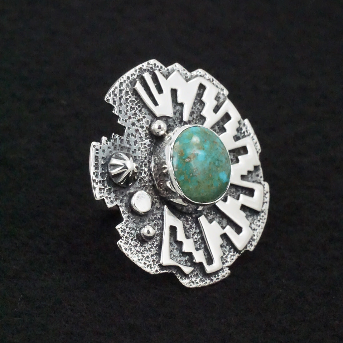 Marita Benally Turquoise & Sterling Silver Ring Size 6.75