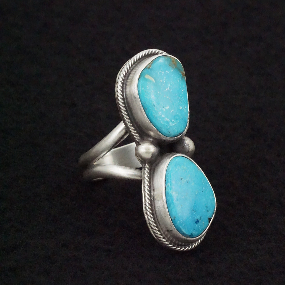 Kathleen Livingston Turquoise & Sterling Silver Ring Size Adjustable