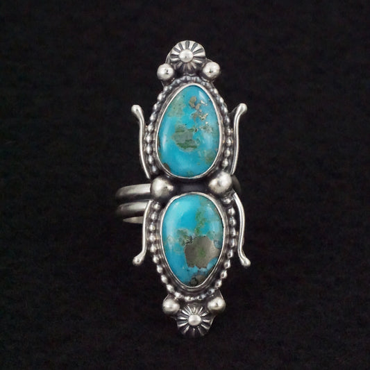 Kathleen Livingston Turquoise & Sterling Silver Ring Size Adjustable