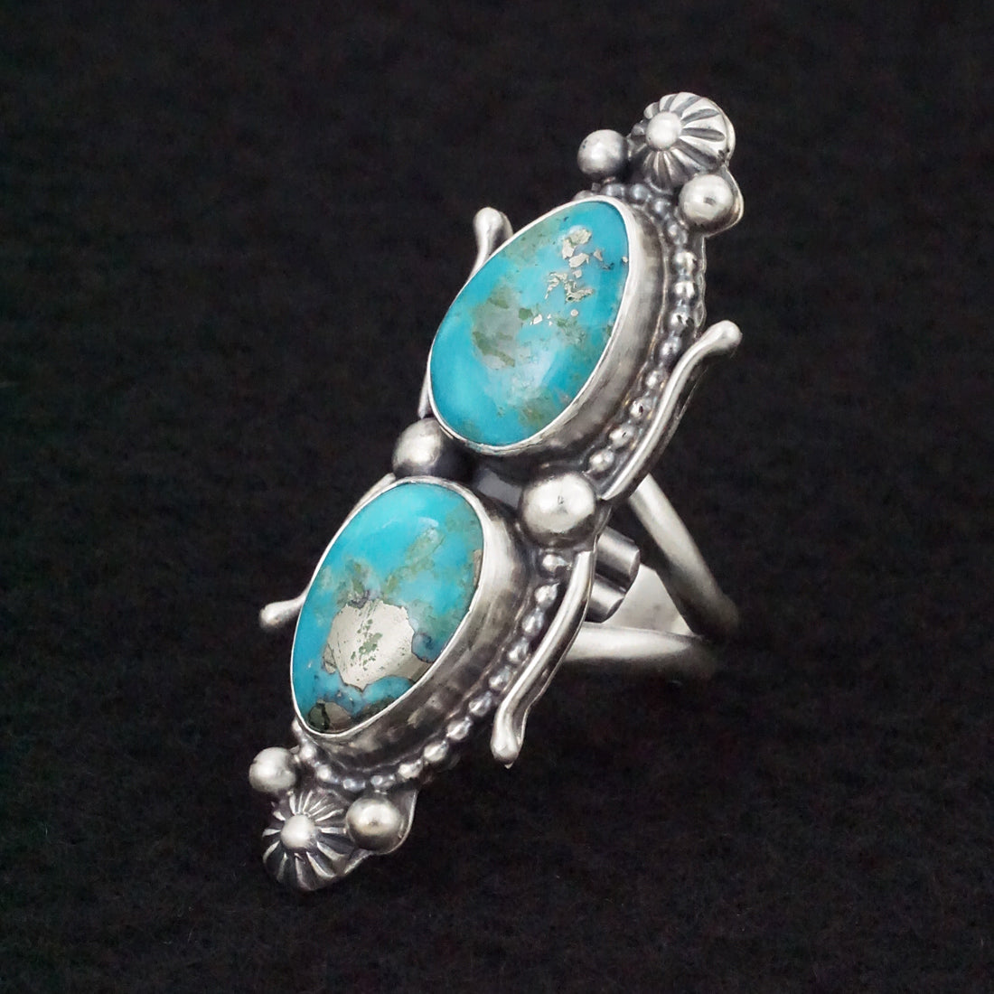 Kathleen Livingston Turquoise & Sterling Silver Ring Size Adjustable