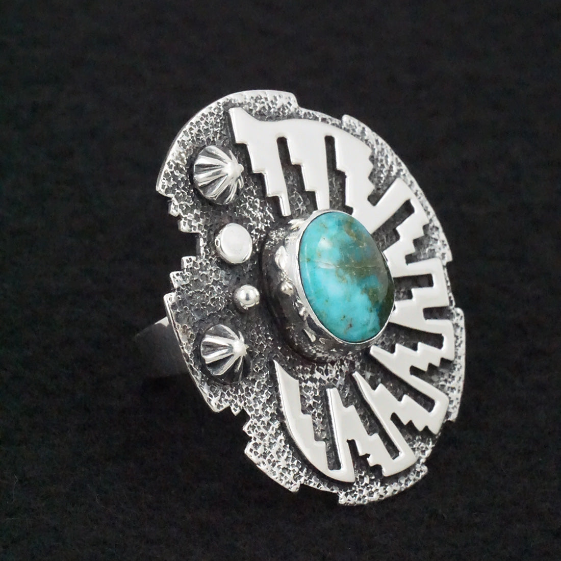 Marita Benally Turquoise & Sterling Silver Ring Size 9.5