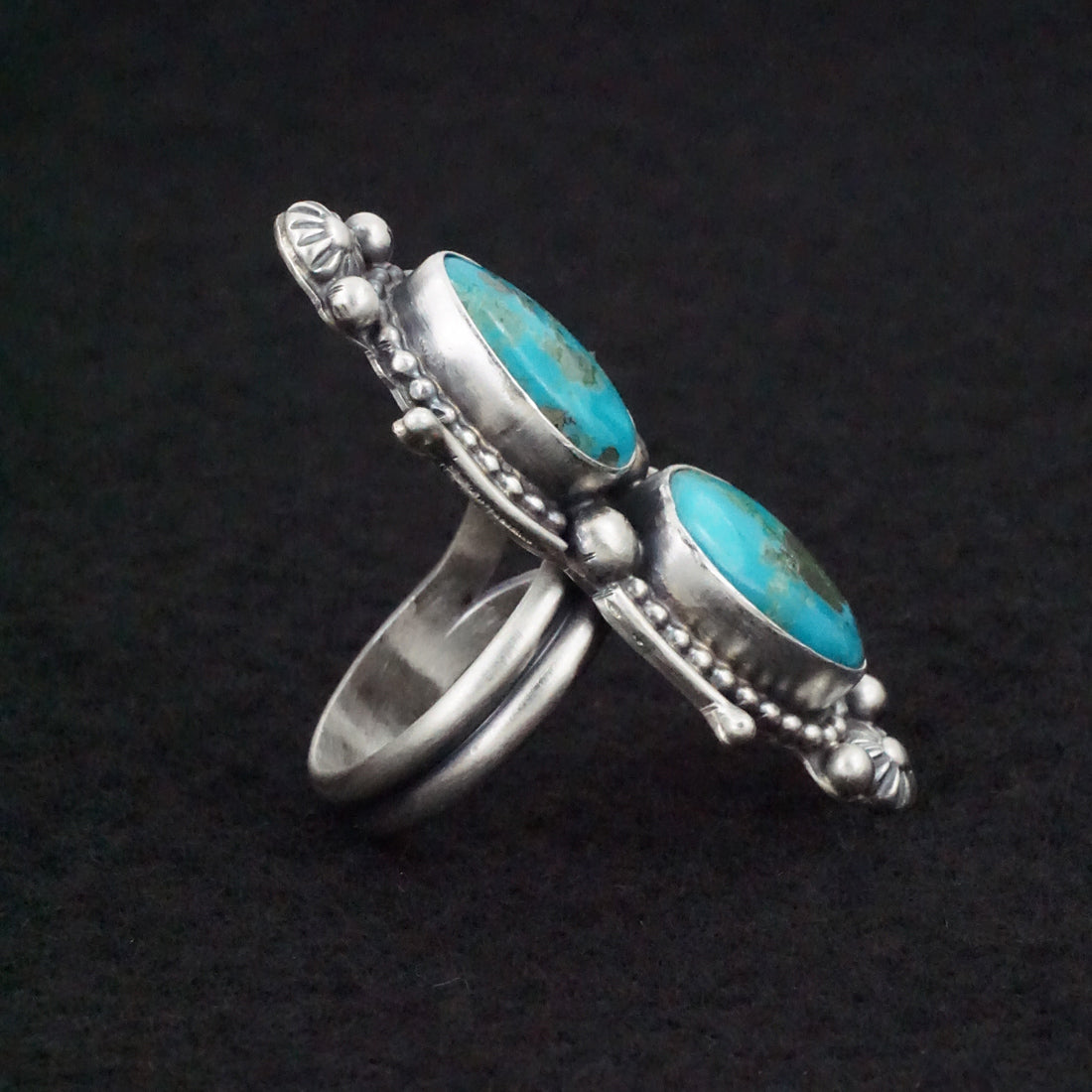 Kathleen Livingston Turquoise & Sterling Silver Ring Size Adjustable