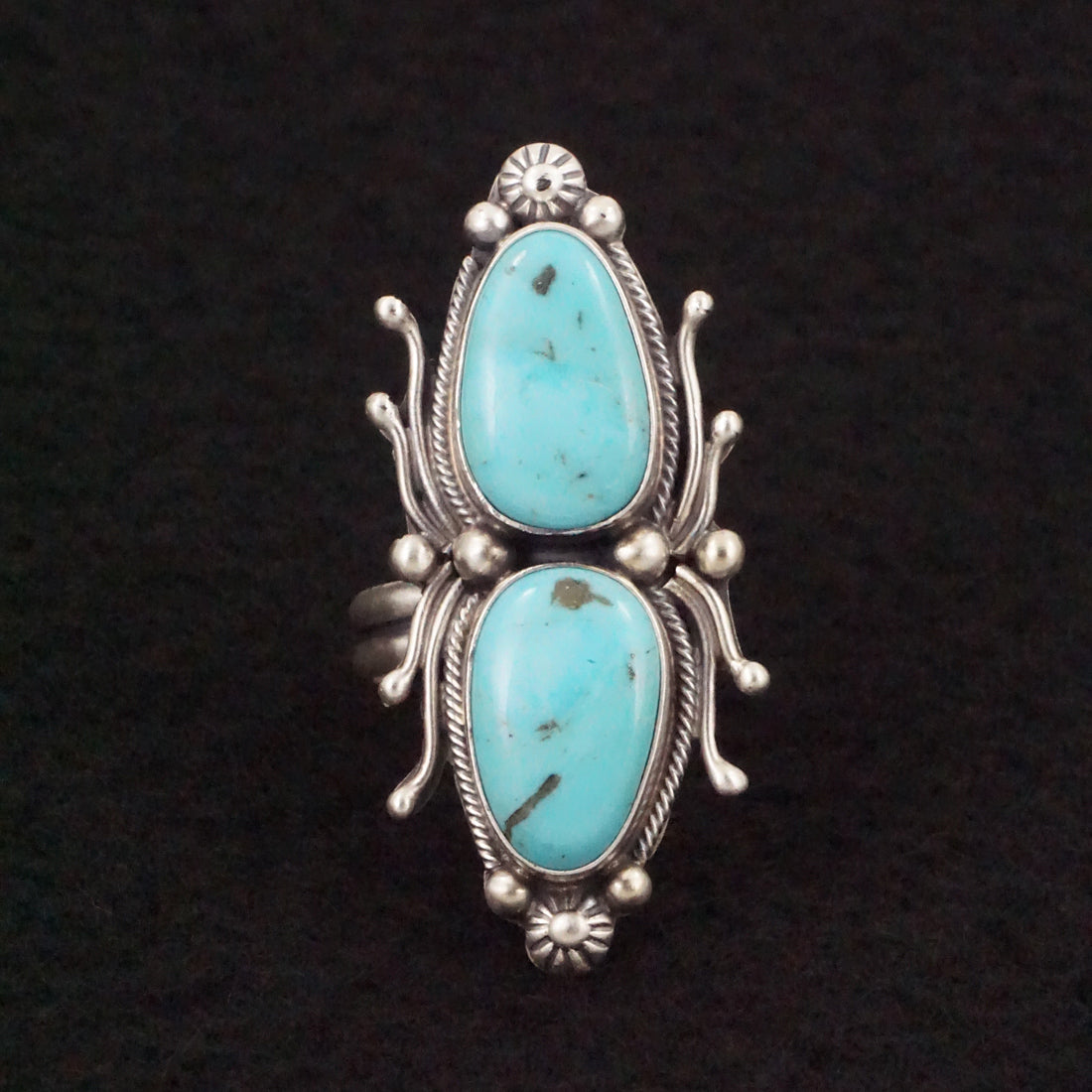 Kathleen Livingston Turquoise & Sterling Silver Ring Size Adjustable