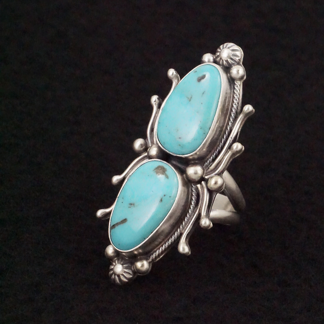 Kathleen Livingston Turquoise & Sterling Silver Ring Size Adjustable