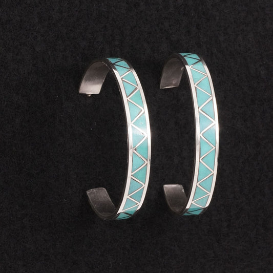 Claudine Haloo Turquoise & Sterling Silver Earrings