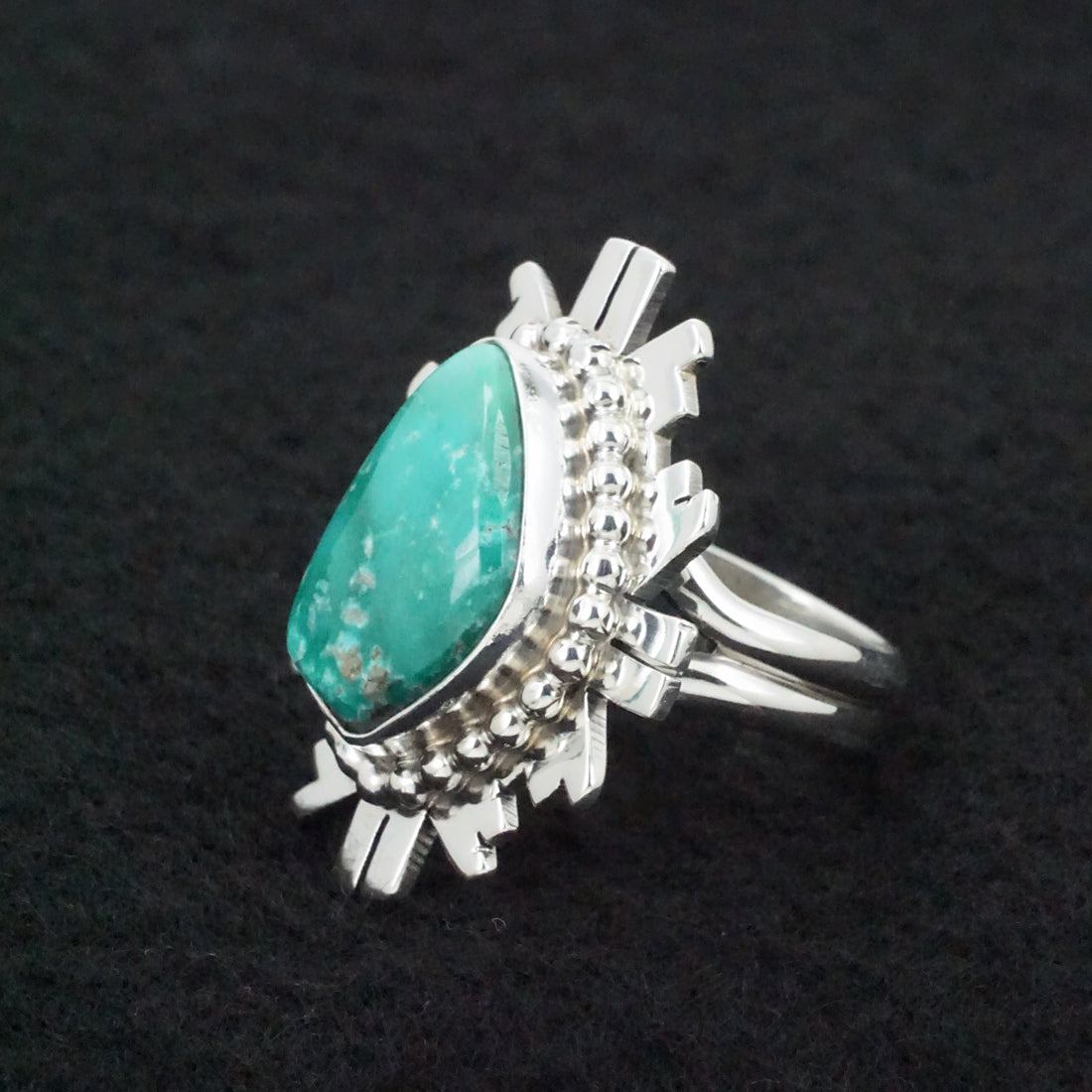 Randy Billy Turquoise & Sterling Silver Ring Size Adjustable