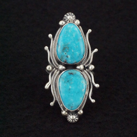 Kathleen Livingston Turquoise & Sterling Silver Ring Size Adjustable