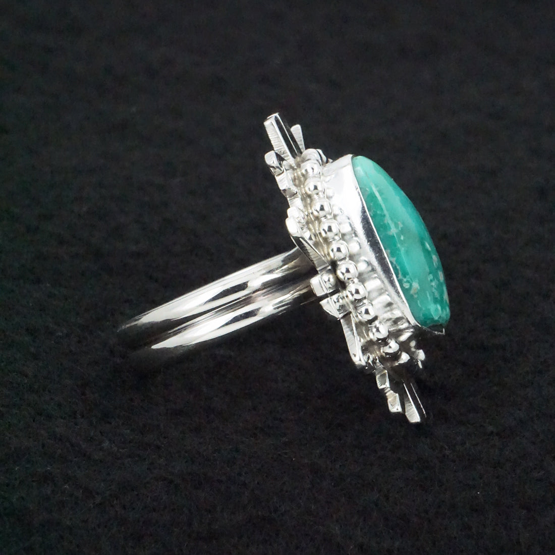 Randy Billy Turquoise & Sterling Silver Ring Size Adjustable