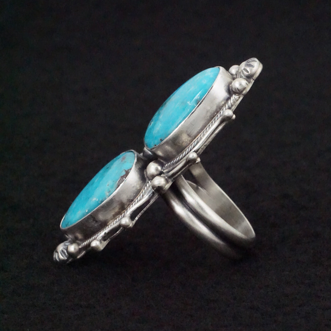 Kathleen Livingston Turquoise & Sterling Silver Ring Size Adjustable