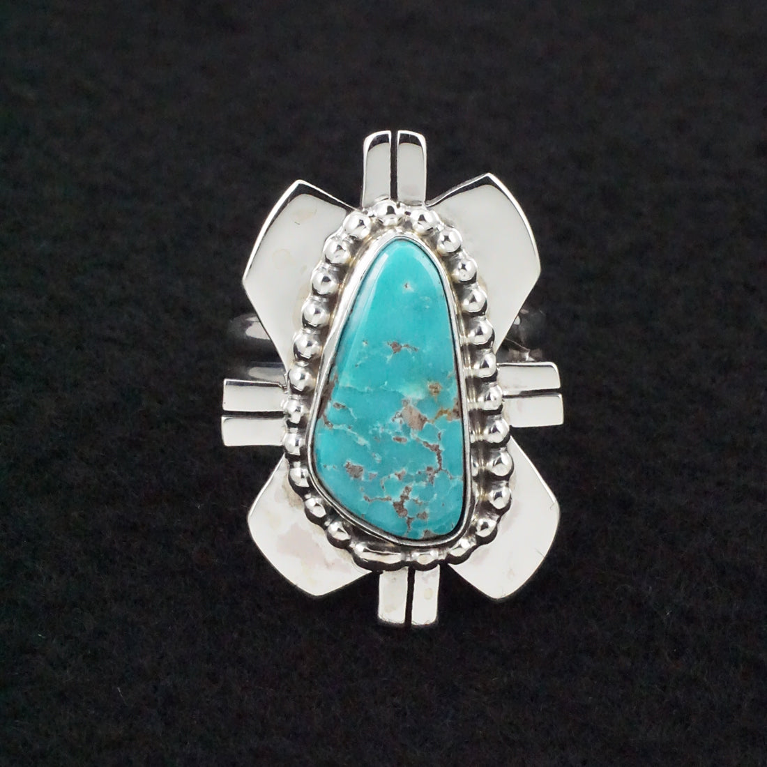 Randy Billy Turquoise & Sterling Silver Ring Size Adjustable