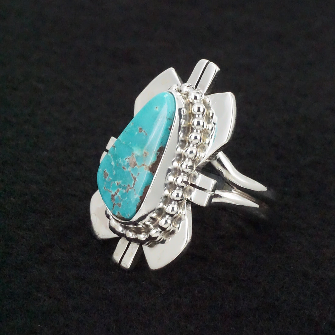 Randy Billy Turquoise & Sterling Silver Ring Size Adjustable