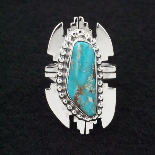 Randy Billy Turquoise & Sterling Silver Ring Size Adjustable