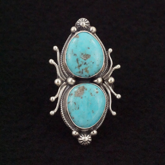 Kathleen Livingston Turquoise & Sterling Silver Ring Size Adjustable