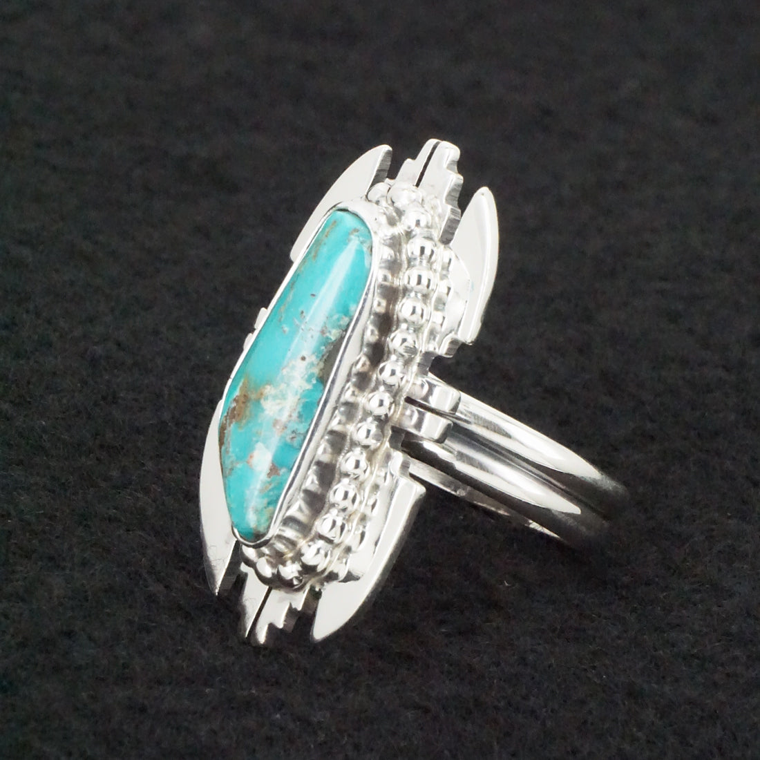 Randy Billy Turquoise & Sterling Silver Ring Size Adjustable