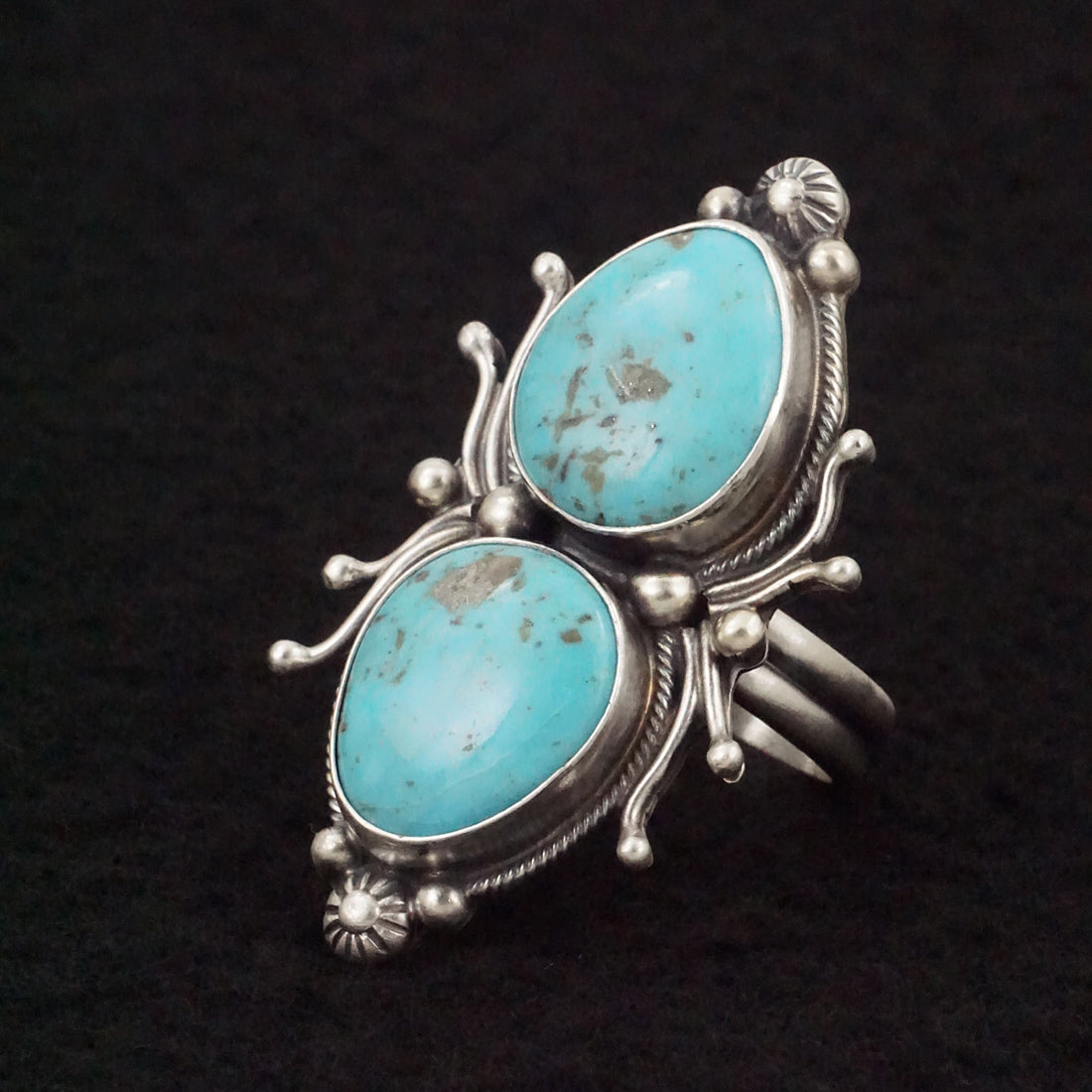 Kathleen Livingston Turquoise & Sterling Silver Ring Size Adjustable