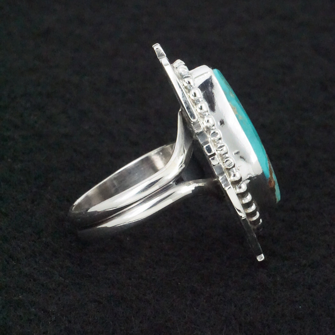 Randy Billy Turquoise & Sterling Silver Ring Size Adjustable