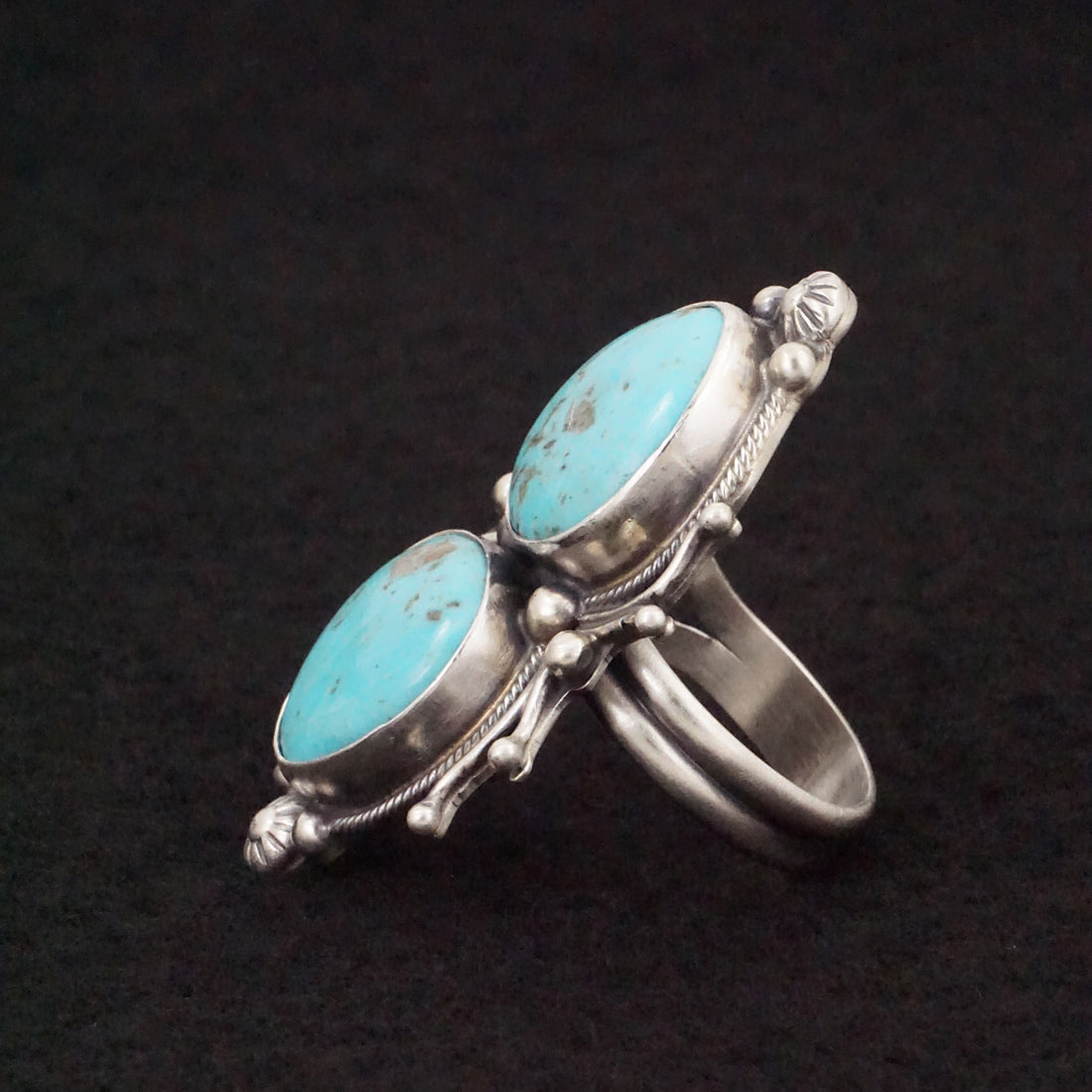 Kathleen Livingston Turquoise & Sterling Silver Ring Size Adjustable