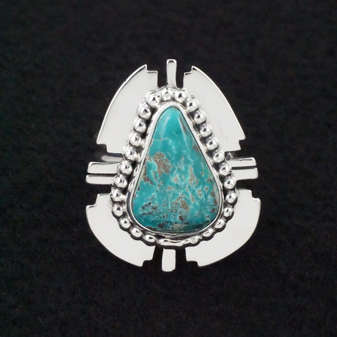 Randy Billy Turquoise & Sterling Silver Ring Size Adjustable