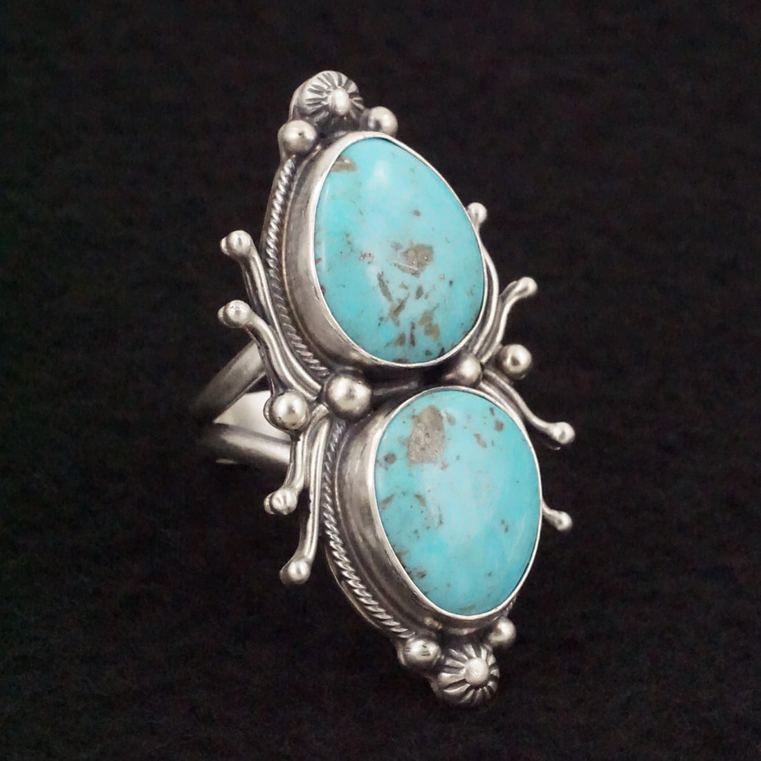 Kathleen Livingston Turquoise & Sterling Silver Ring Size Adjustable