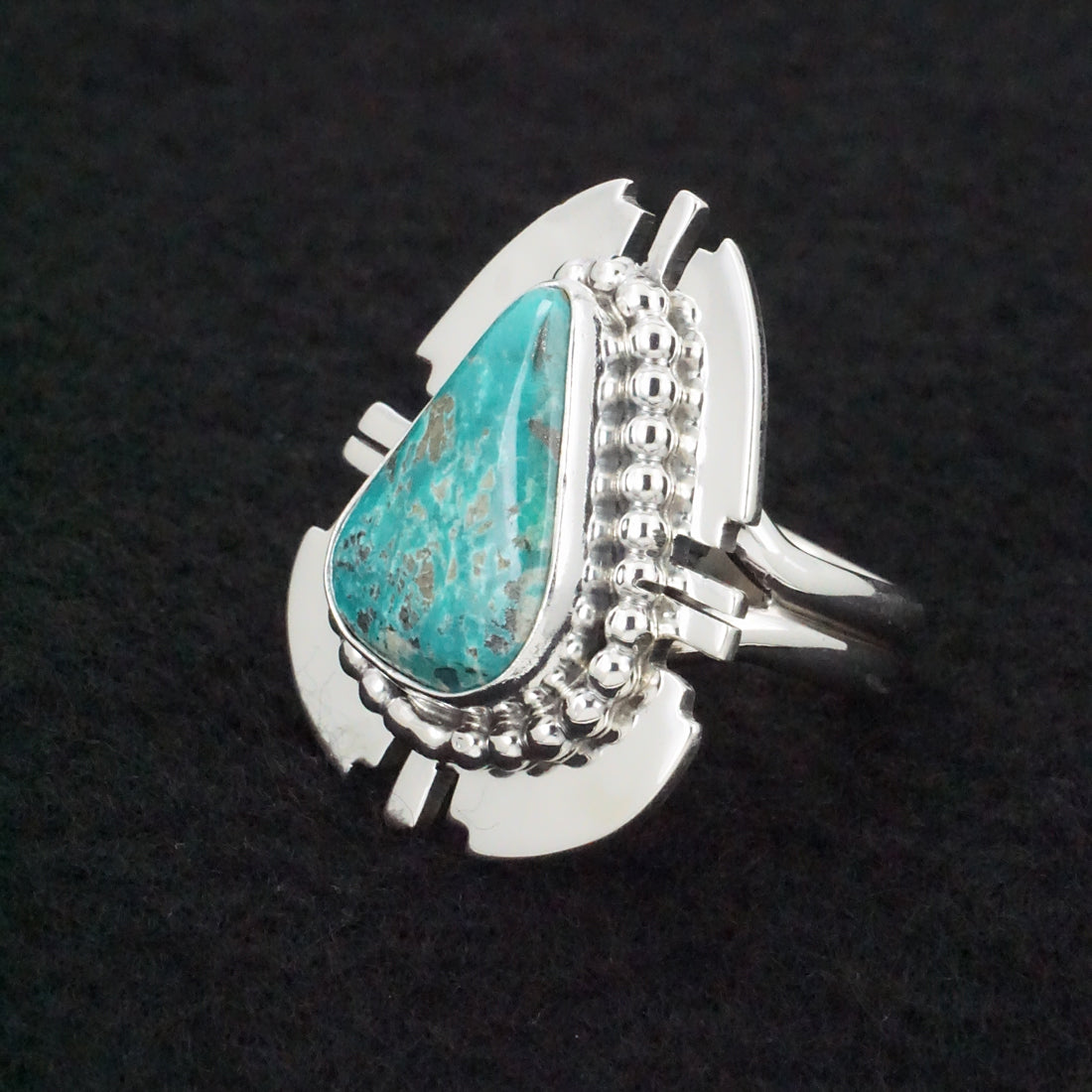 Randy Billy Turquoise & Sterling Silver Ring Size Adjustable