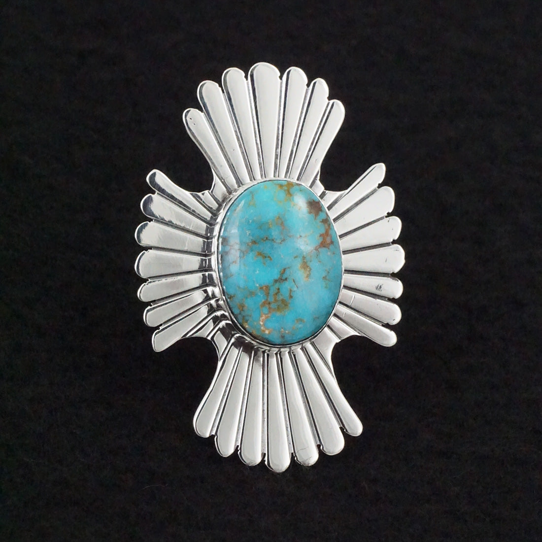 Marita Benally Turquoise & Sterling Silver Ring Size 7