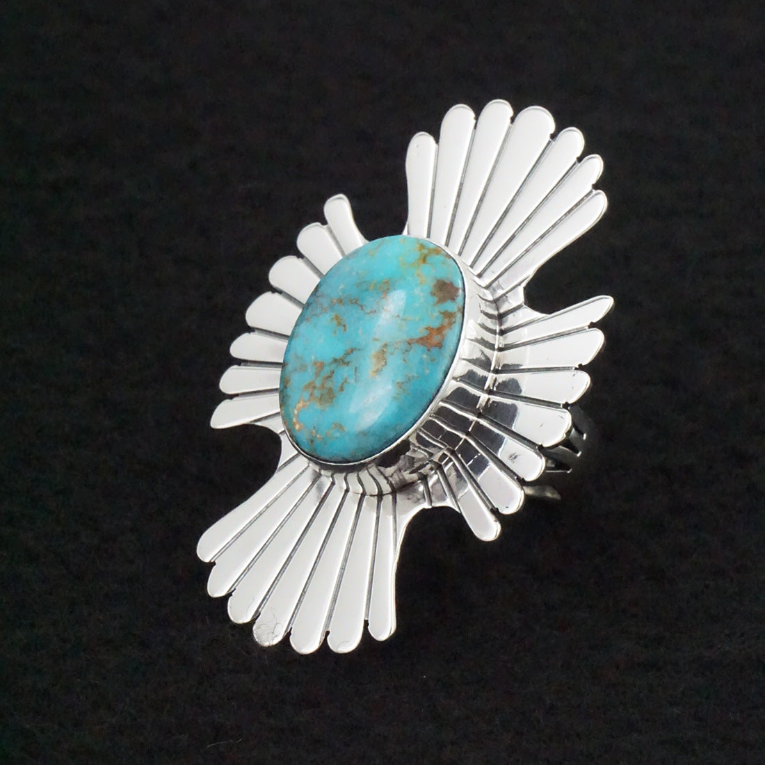 Marita Benally Turquoise & Sterling Silver Ring Size 7