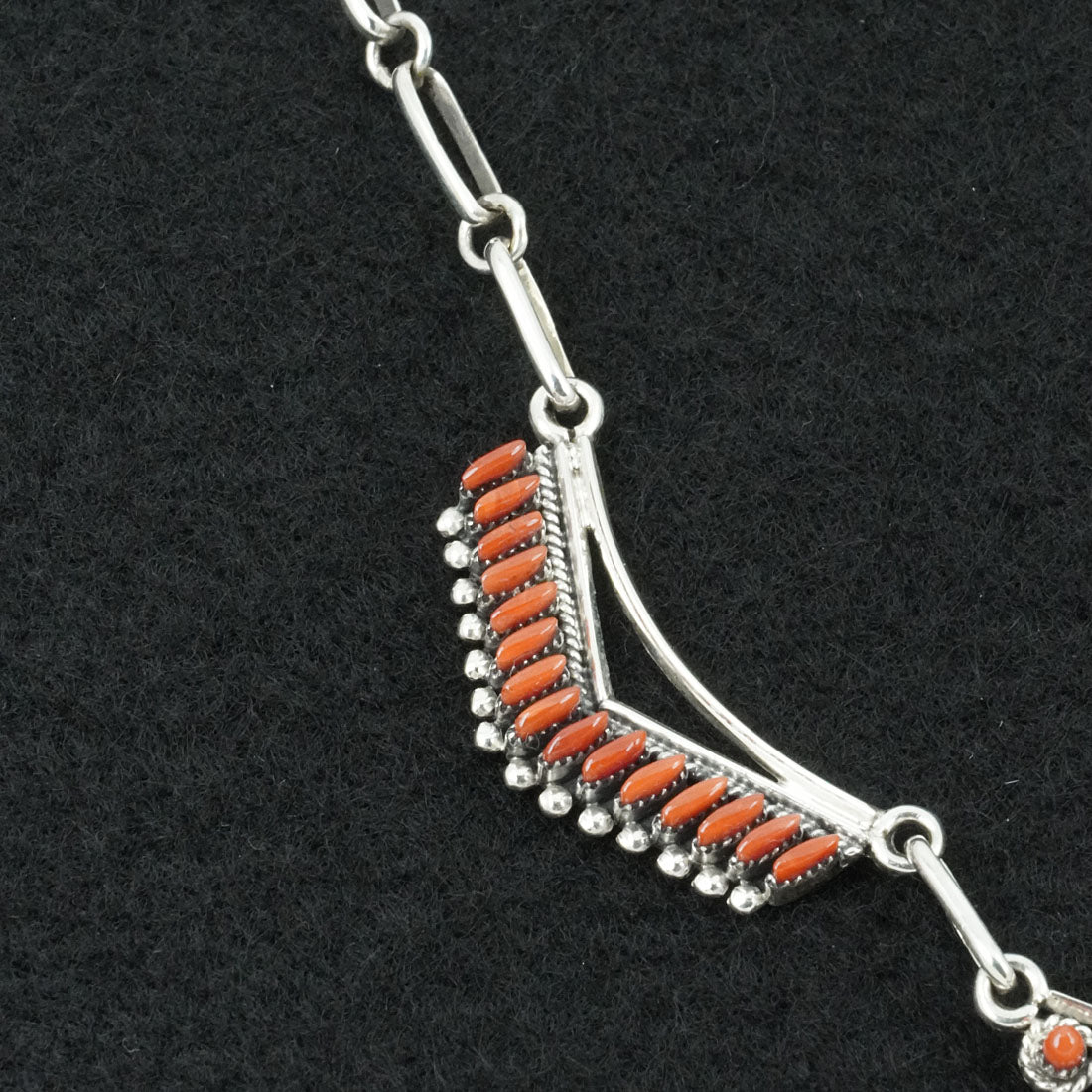 Mildred Ukestine Coral & Sterling Silver Necklace Set