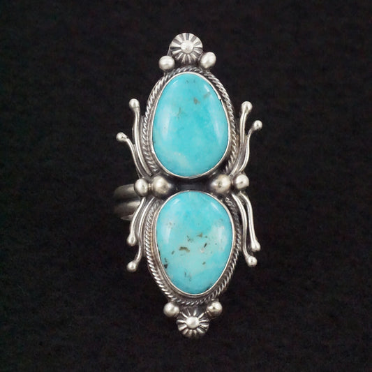 Kathleen Livingston Turquoise & Sterling Silver Ring Size Adjustable