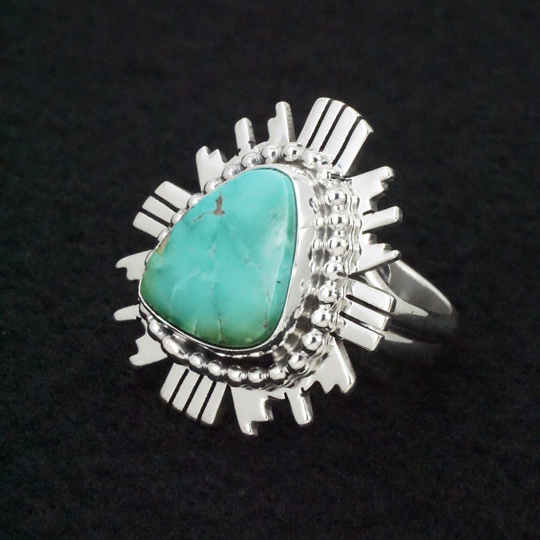 Randy Billy Turquoise & Sterling Silver Ring Size Adjustable