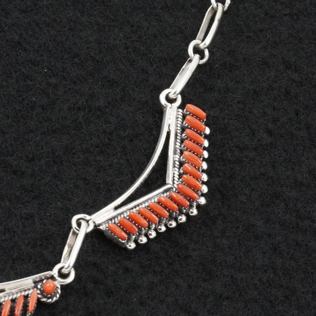 Mildred Ukestine Coral & Sterling Silver Necklace Set