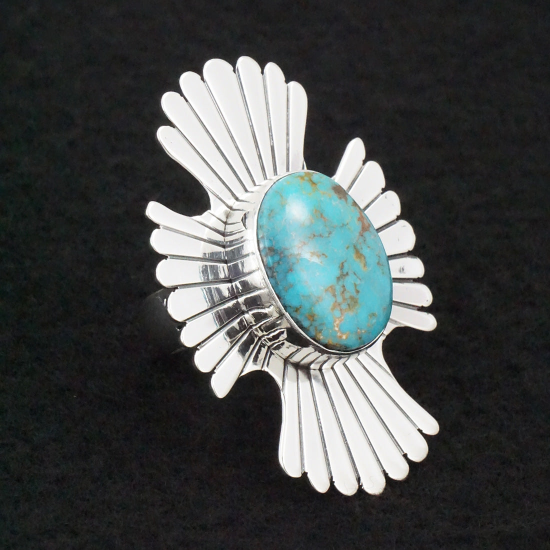 Marita Benally Turquoise & Sterling Silver Ring Size 7