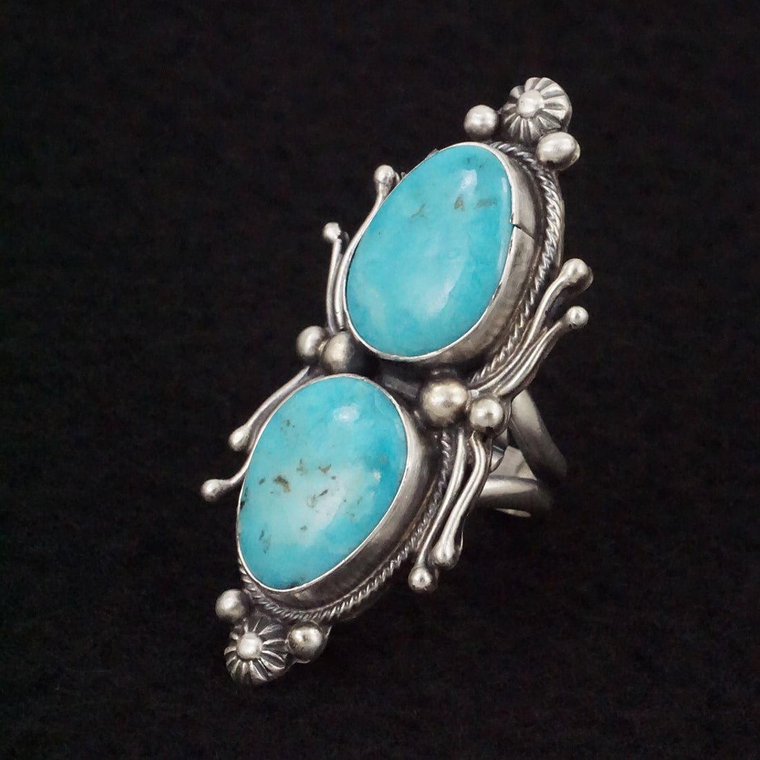 Kathleen Livingston Turquoise & Sterling Silver Ring Size Adjustable