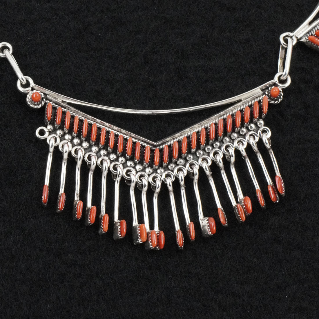 Mildred Ukestine Coral & Sterling Silver Necklace Set